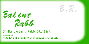 balint rabb business card